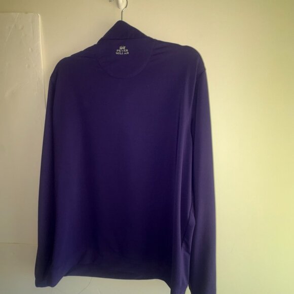 Peter Millar Summer Comfort Performance Golf Quarter-Zip Pullover Purple size L - Picture 9 of 9